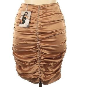 Naked Wardrobe Ruched midi skirt